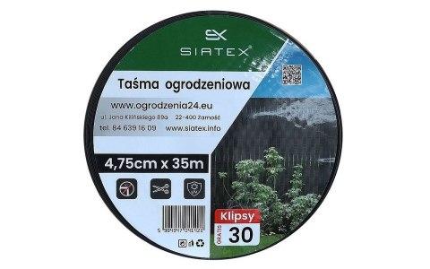 Taśma ogrodzeniowa 4,75 cm / 35 m - antracyt + 30 klipsów Taśma ogrodzeniowa 4,75 cm / 35 m - antracyt + 30 klipsów