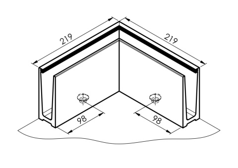 Easy Glass Channel Full Corner Profile 90 OUT