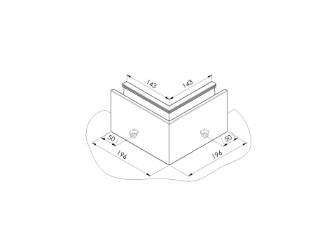 Easy Glass Channel Full Corner Profile 90 IN Easy Glass Channel Full Corner Profile 90 IN