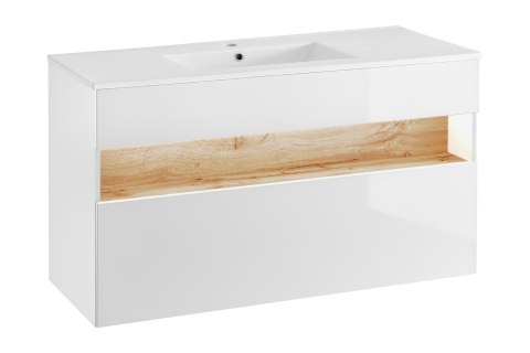 Bahama White Vanity Cabinet - 120cm with Single Drawer