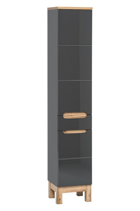 Bali Grafit Tall Cabinet - 35cm with Two Doors and Drawer