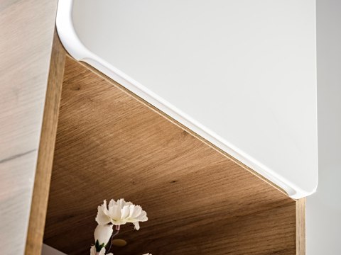Aruba White Side Cabinet - 35cm with Single Door