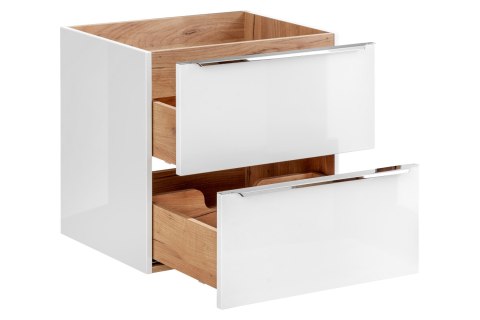Capri White Vanity Cabinet - 60cm with Two Drawers