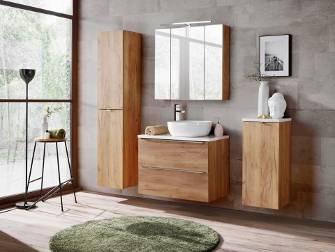 Capri Oak Vanity Cabinet - 80cm with Two Drawers