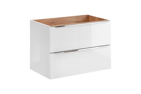 Capri White Vanity Cabinet - 80cm with Two Drawers