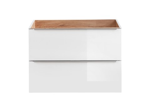 Capri White Vanity Cabinet - 80cm with Two Drawers