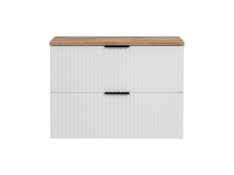 Adel White Vanity Cabinet - 80cm with Two Drawers