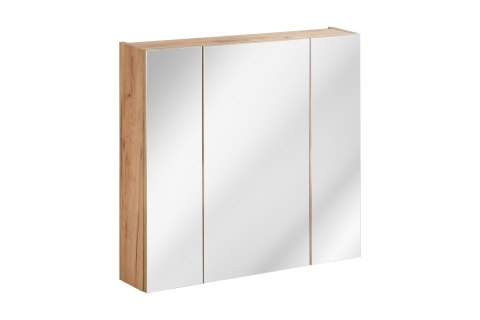 Capri Oak Mirror Cabinet - 80cm with Three Doors