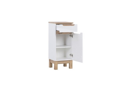 Bali White Side Cabinet - 35cm with Door and Drawer