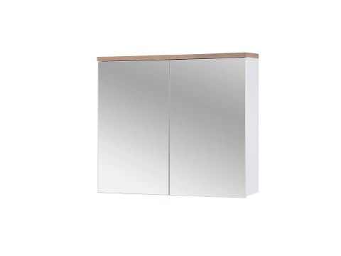 Bali White Mirror Cabinet - 80cm with Two Doors