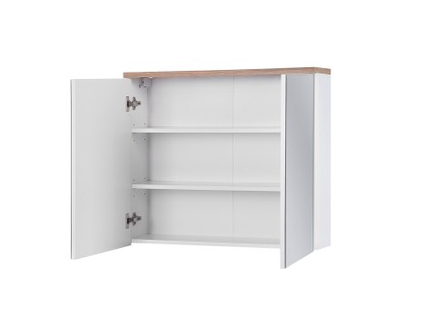 Bali White Mirror Cabinet - 80cm with Two Doors
