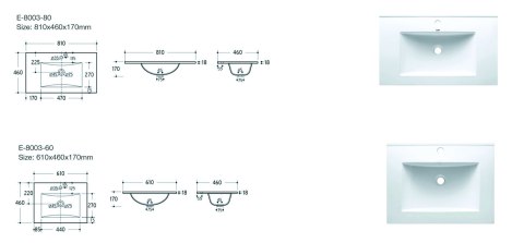 Bali White Vanity Furniture Set - 80cm with Built-in Washbasin Bali White Vanity Furniture Set - 80cm with Built-in Washbasin