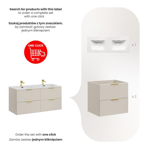 Adel Cashmere Complete Vanity Set - 120cm with Sky Built-in Washbasin Adel Cashmere Complete Vanity Set - 120cm with Sky Built-in Washbasin