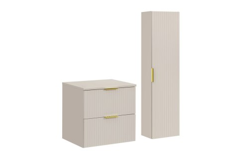 Adel Cashmere Complete Bathroom Set - 60cm Vanity with Tall Cabinet Adel Cashmere Complete Bathroom Set - 60cm Vanity with Tall Cabinet