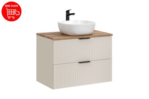 Adel Cashmere Vanity Set - 80cm with Countertop and Smile Countertop Basin Adel Cashmere Vanity Set - 80cm with Countertop and Smile Countertop Basin