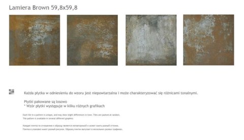 LAMIERA BROWN GRES SZKL. REKT. MAT. 59,8X59,8 LAMIERA BROWN GRES SZKL. REKT. MAT. 59,8X59,8