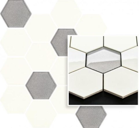 UNIWERSALNA MOZAIKA PRASOWANA BIANCO PARADYZ HEXAGON MIX 22X25,5 UNIWERSALNA MOZAIKA PRASOWANA BIANCO PARADYZ HEXAGON MIX 22X25,5