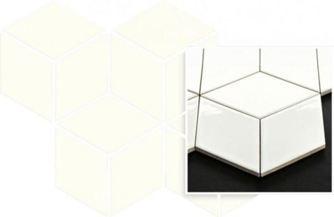 UNIWERSALNA MOZAIKA PRASOWANA BIANCO PARADYZ ROMB HEXAGON 20,4X23,8 UNIWERSALNA MOZAIKA PRASOWANA BIANCO PARADYZ ROMB HEXAGON 20,4X23,8