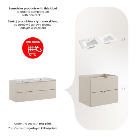 Dalia Cashmere 120cm Vanity Set with Lava Built-in Washbasin Dalia Cashmere 120cm Vanity Set with Lava Built-in Washbasin