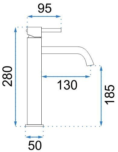 Basin Tap Lungo Chrome High