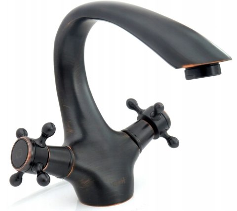 Basin Tap Retro Black Brushed Low-Height