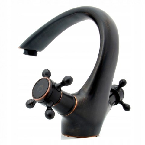 Basin Tap Retro Black Brushed Low-Height