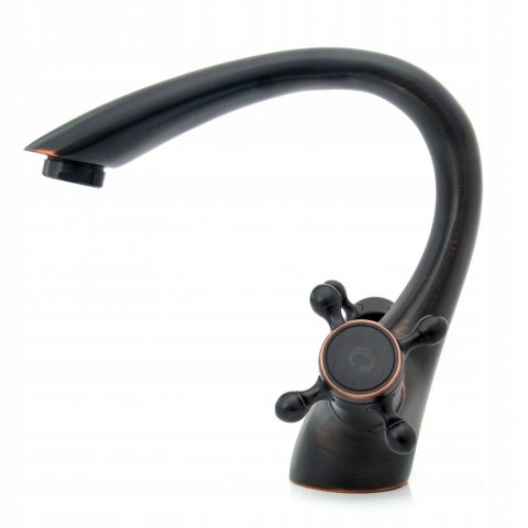 Basin Tap Retro Black Brushed Low-Height