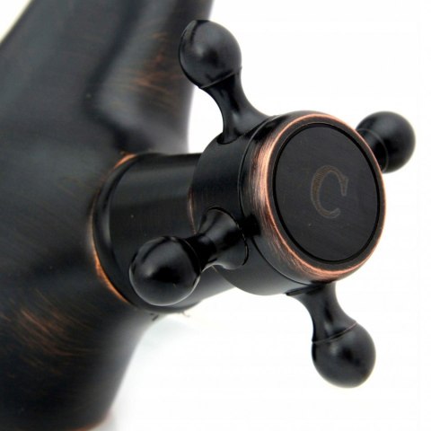 Basin Tap Retro Black Brushed Low-Height