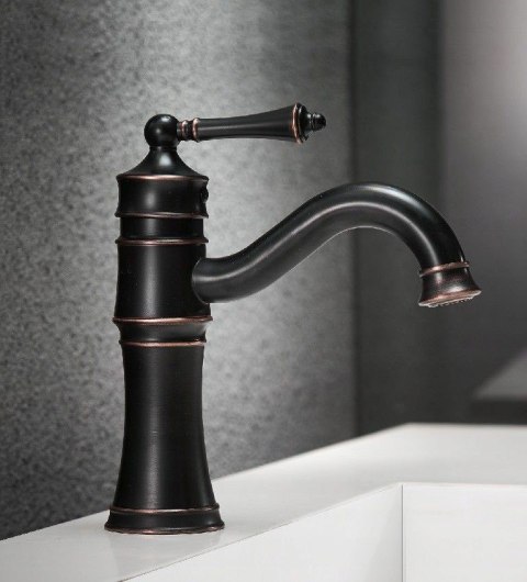 Basin Tap Vintage Black Brushed Short