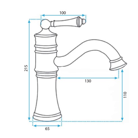 Basin Tap Vintage Black Brushed Short