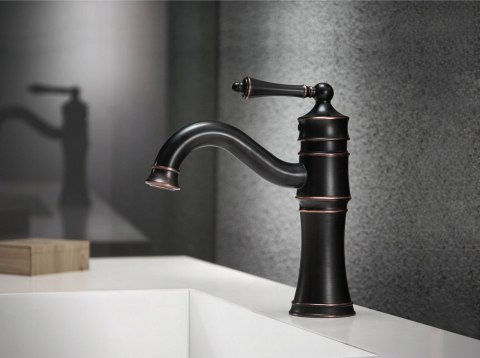 Basin Tap Vintage Black Brushed Short