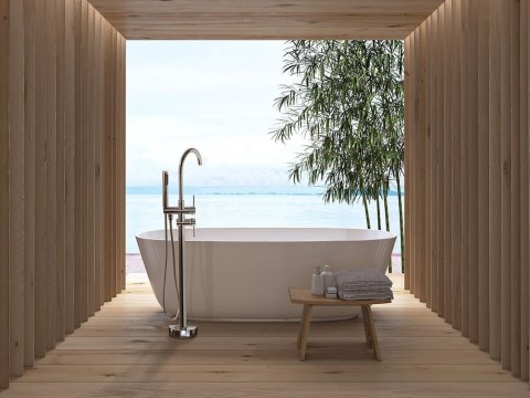 Bath Tap Floor-mounted Lungo Ortis Chrome