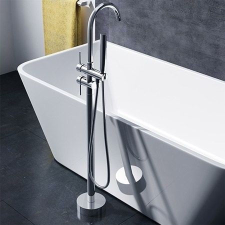 Bath Tap Floor-mounted Lungo Ortis Chrome