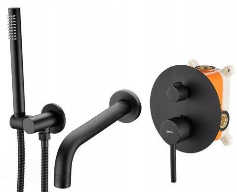 Bath Mixer Concealed Lungo Black + BOX