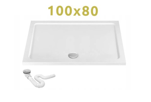 Shower Tray Savoy White 80x80 with Siphon