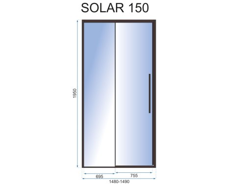 Shower Door Solar Black 100