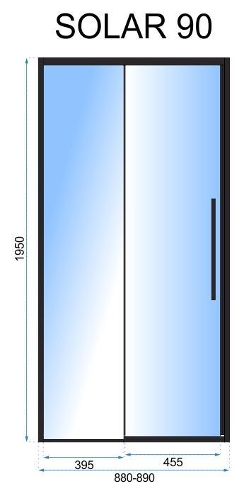 Shower Door Solar Black 100