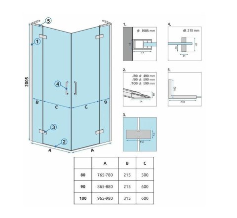 Shower Enclosure Hugo Black 90x90 Shower Enclosure Hugo Black 90x90