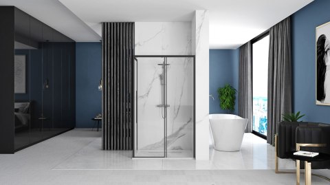 Shower Enclosure Solar Black 80x100