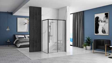Shower Enclosure Solar Black 80x100