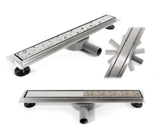 Linear Drain REA PURE NEO PRO Brushed Steel 90