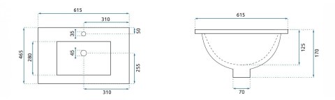 Built-in Washbasin Rea Dafne 60