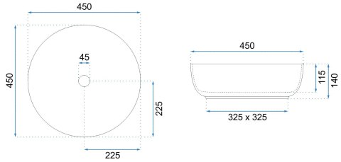 Countertop Basin Rea Elma Grey Matt Countertop Basin Rea Elma Grey Matt