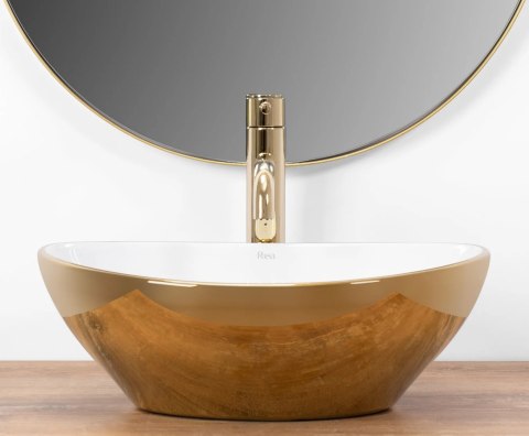 Countertop Basin Rea Sofia Gold/White