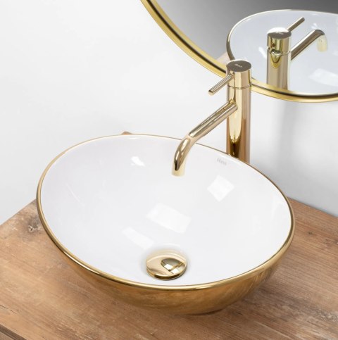 Countertop Basin Rea Sofia Gold/White