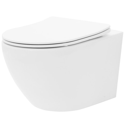 Rimless Wall-Hung Toilet Bowl Carlo Mini White Rimless Wall-Hung Toilet Bowl Carlo Mini White