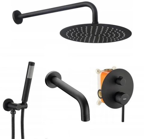 Concealed Bath and Shower Set REA Lungo Black + BOX