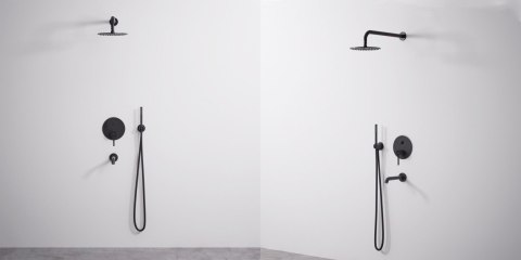 Concealed Bath and Shower Set REA Lungo Black + BOX