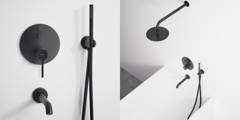 Concealed Bath and Shower Set REA Lungo Black + BOX