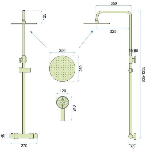 Thermostatic Shower Set REA VINCENT Gold